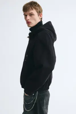 Veste workwear à capuche en coton - Noir — photo 4