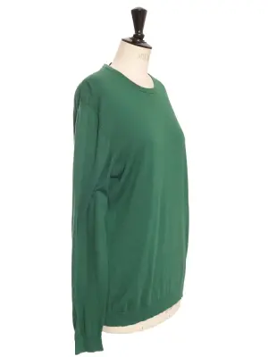 Pull col rond en coton vert prairie Prix boutique 850€ Taille M — photo 5