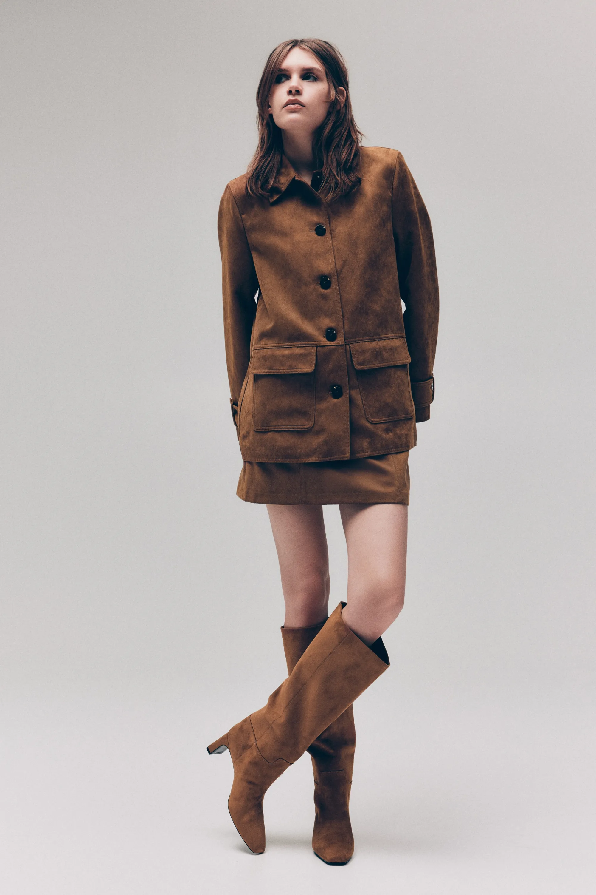 Veste avec col - Beige foncé