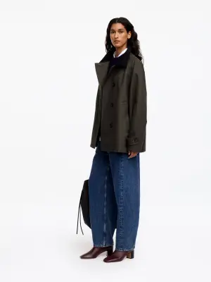 Bottines en cuir de style chaussette - Rouge foncé — photo 1