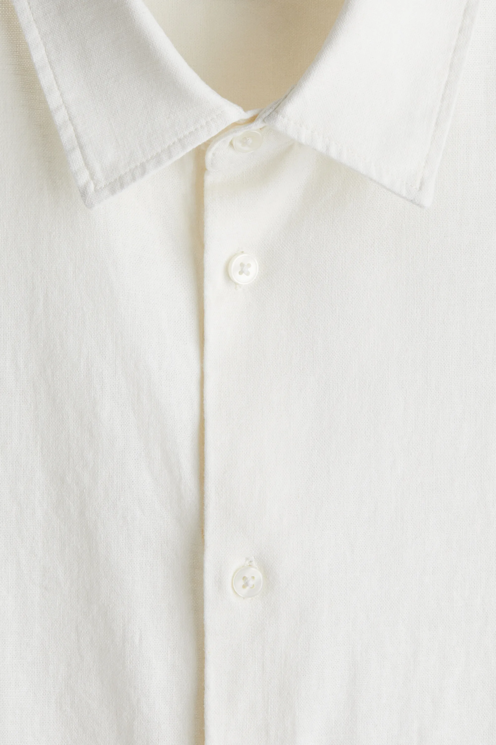 Chemise à manches courtes Loose Fit en lin mélangé - Crème