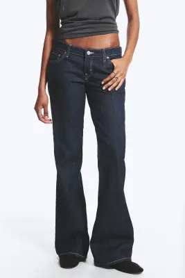 Jean bootcut ajusté taille basse Nova - Blue Rinse – Bleu foncé — photo 1