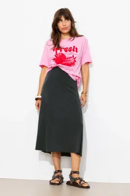Jupe midi en jersey uni — photo 3