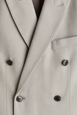 Veste Regular Fit à fermeture croisée - Beige — photo 1