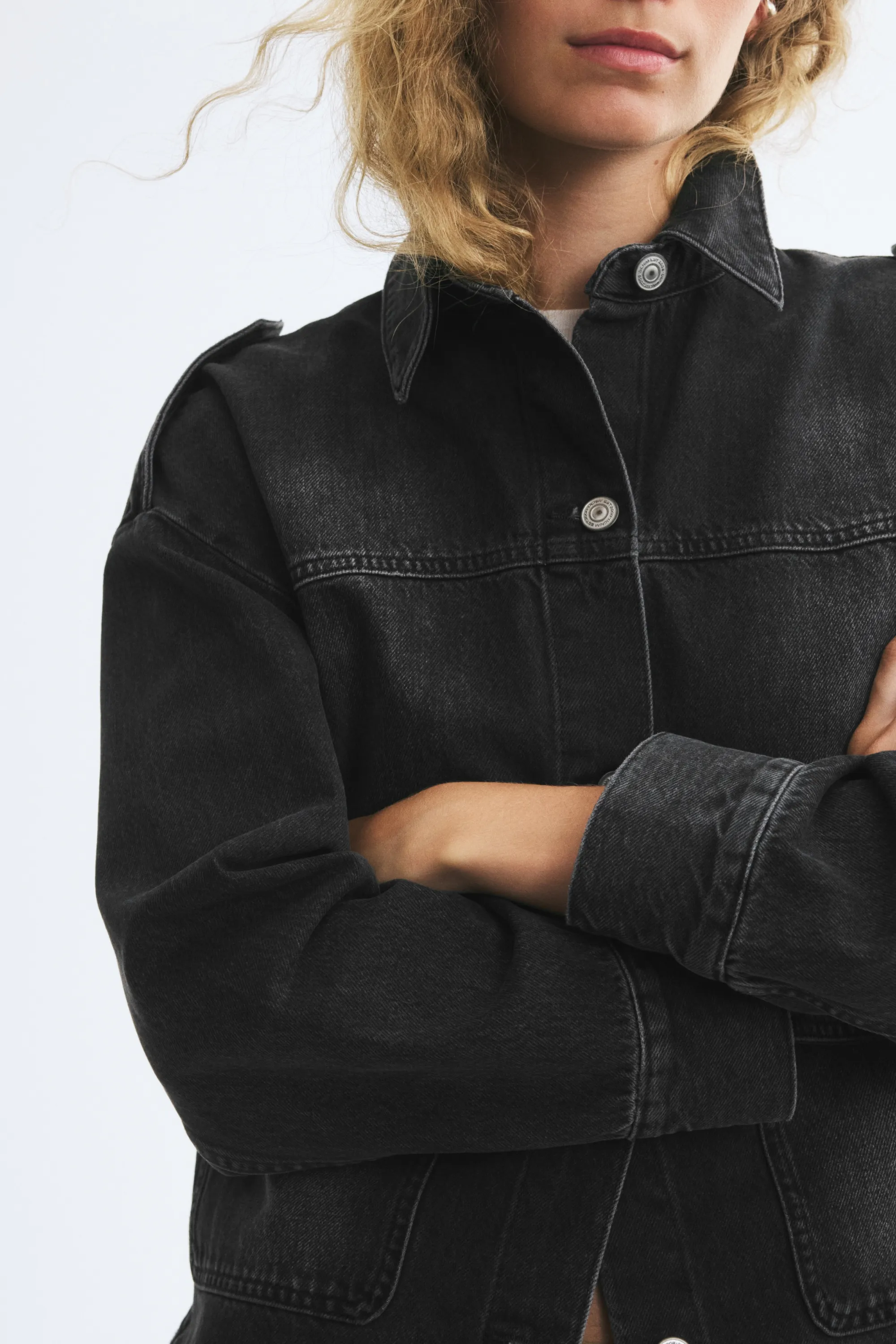 Surchemise oversize en denim - Noir denim