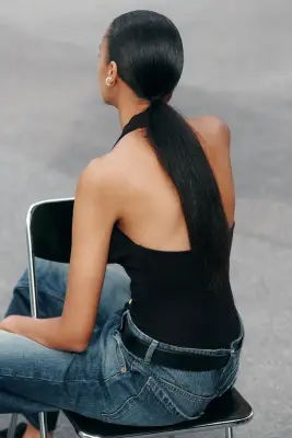 Body dos nu avec dentelle - Noir — photo 2