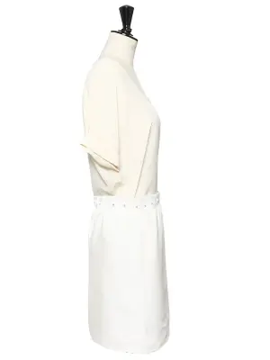 Jupe en lin blanc ivoire brodée de cristaux Swarovski Prix boutique 900€ Taille 40 — photo 5