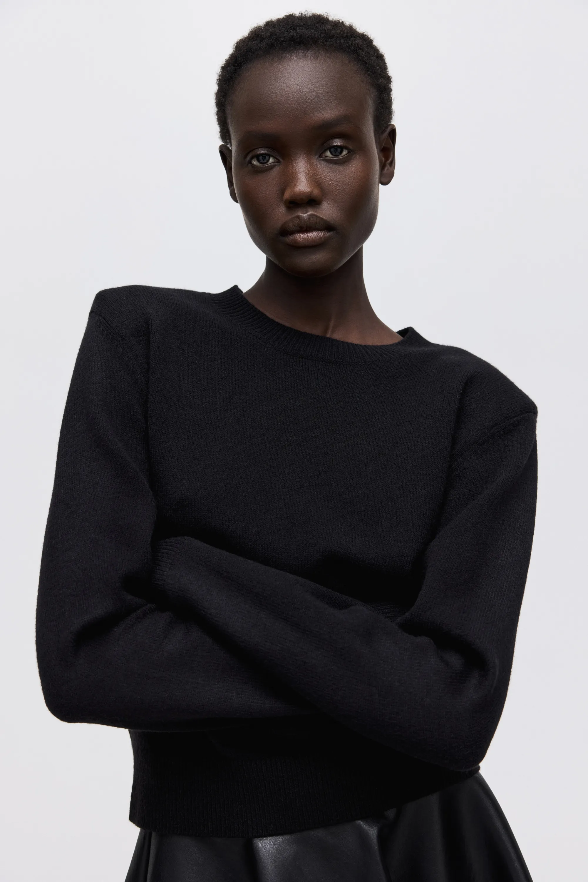 Pull à épaulettes - Noir