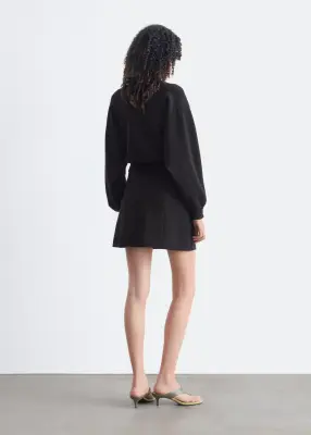 Pull en maille à finitions côtelées - Noir — photo 5