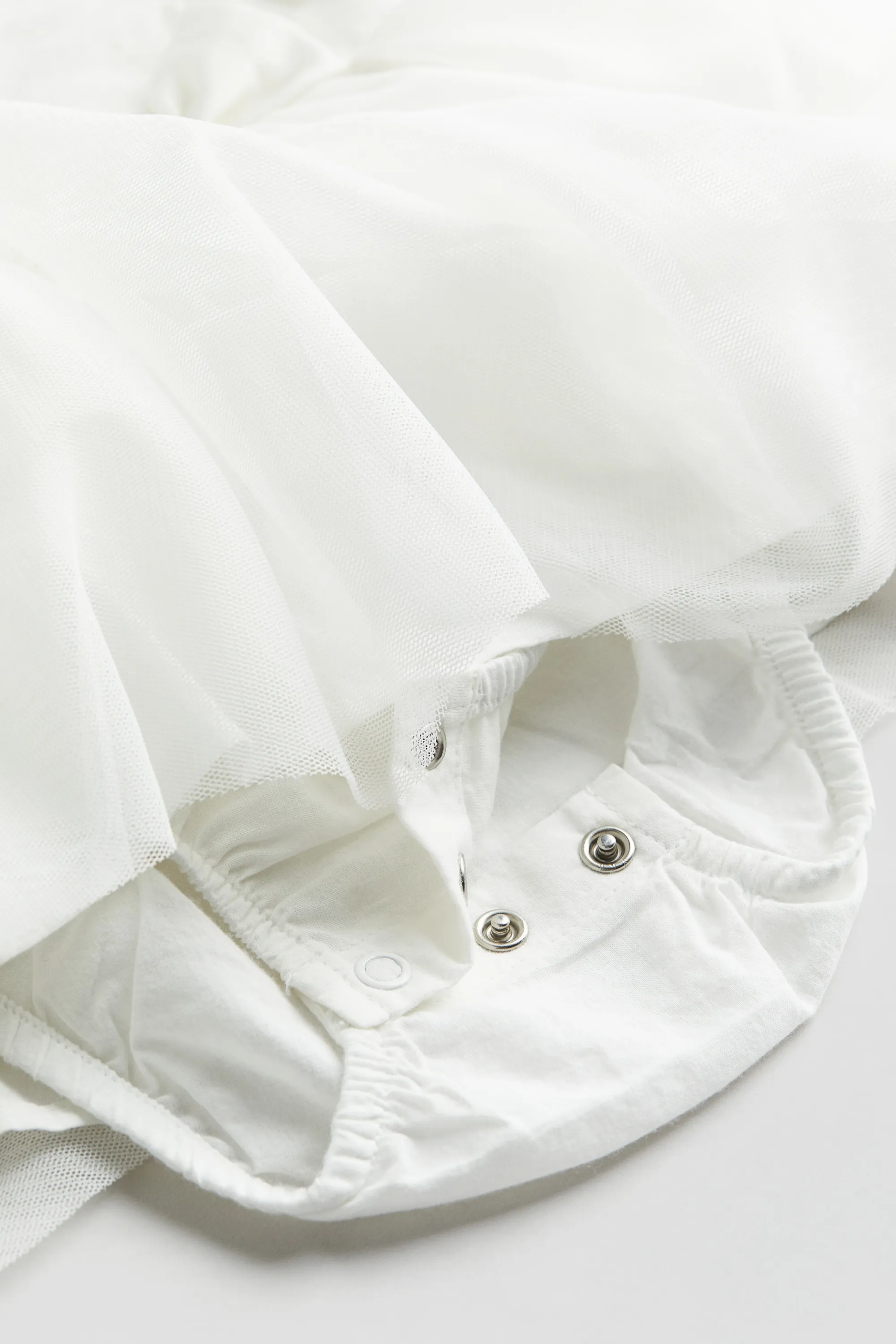 Robe body avec jupe en tulle - Blanc