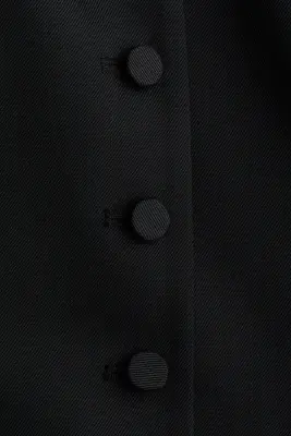 Robe à épaulettes en laine mélangée - Noir — photo 4