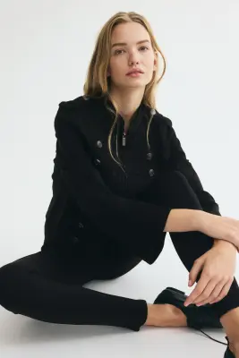 Legging avec plis devant - Noir — photo 2