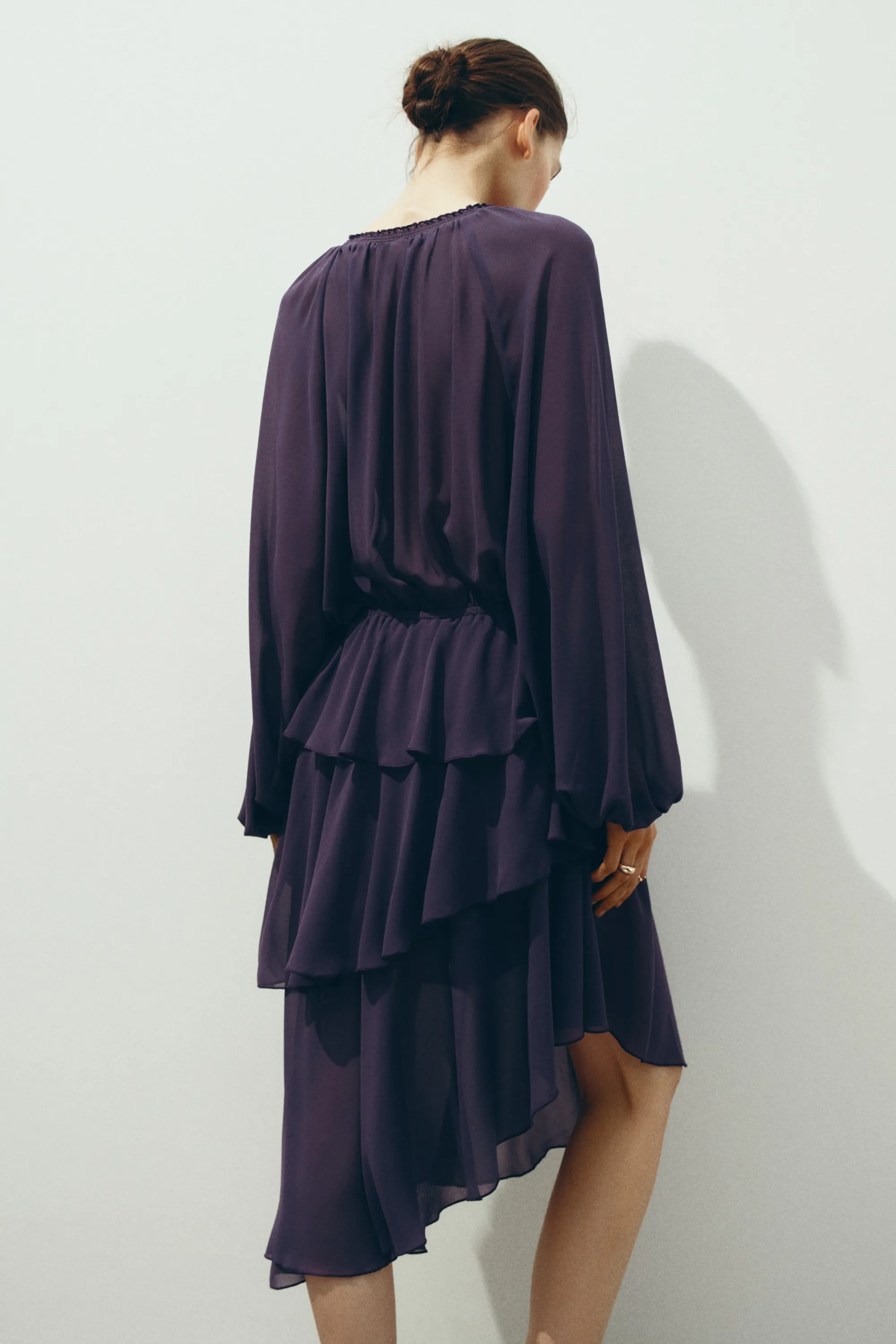 Robe asymétrique - Violet foncé
