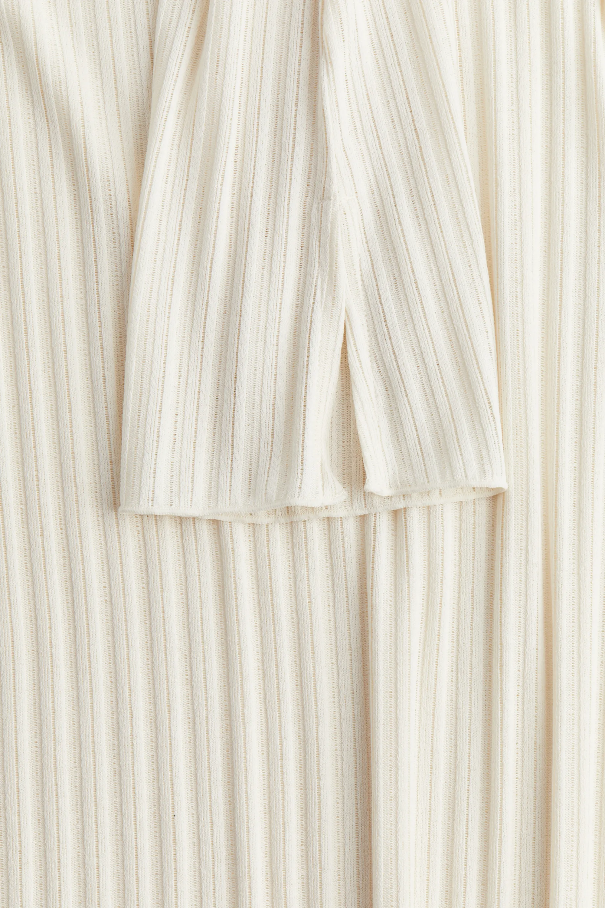 Robe en maille côtelée - Crème