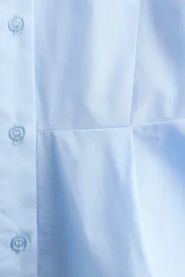Chemise péplum en popeline - Bleu clair — photo 4