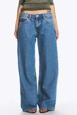 Jean jambe large taille basse Imoo - 90s Blue – Bleu moyen — photo 1