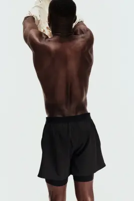Short de sport superposé DryMove™ - Noir — photo 3