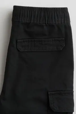 Pantalon jogger cargo en coton - Noir — photo 2
