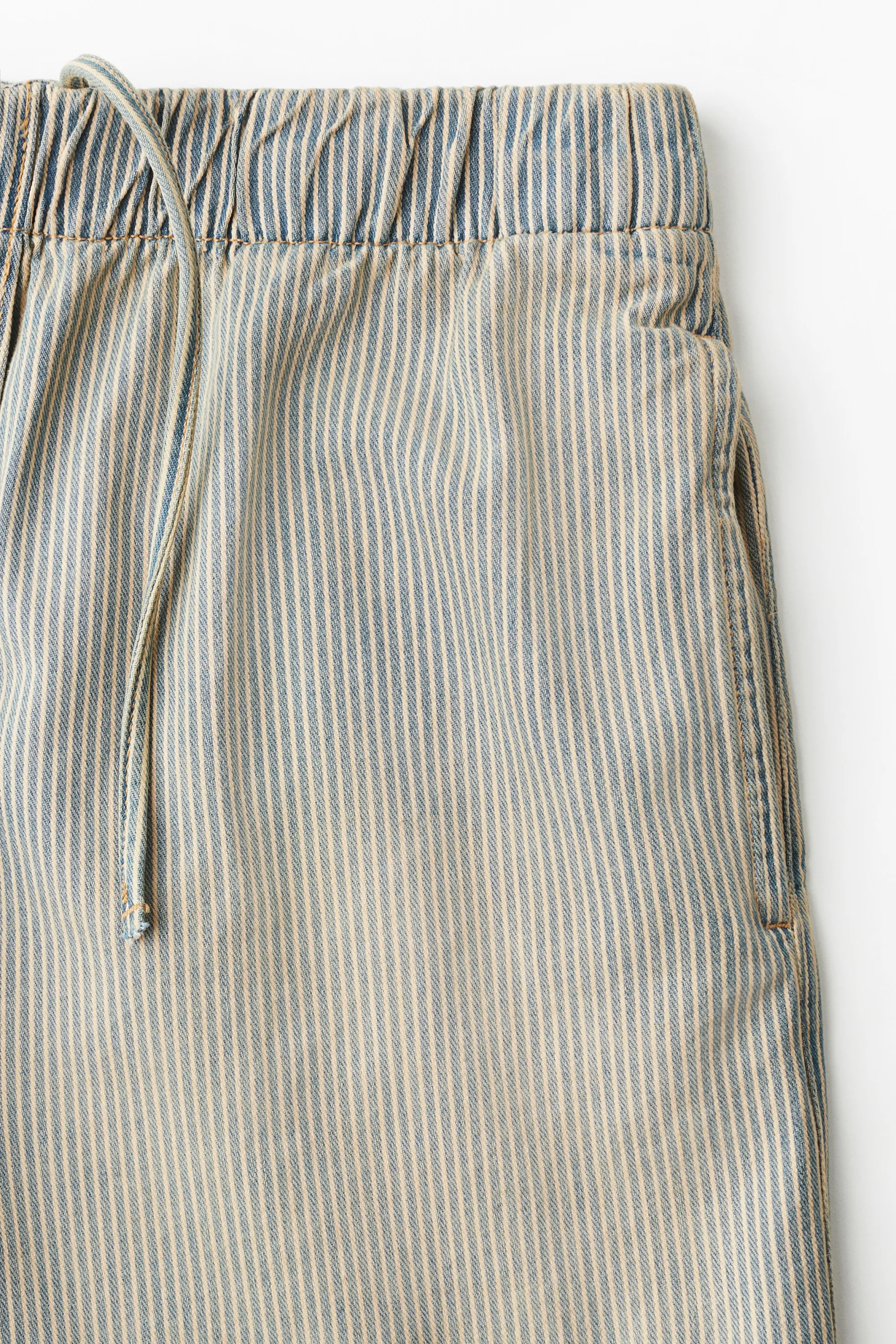 Short Baggy en denim - Bleu denim clair/rayé