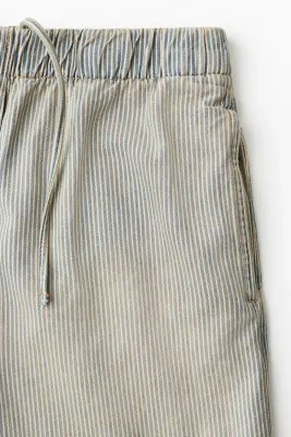 Short Baggy en denim - Bleu denim clair/rayé — photo 1