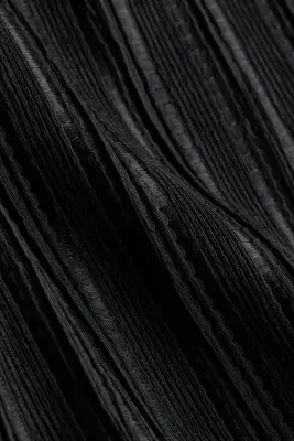 Pantalon froissé avec taille élastique - Noir — photo 4