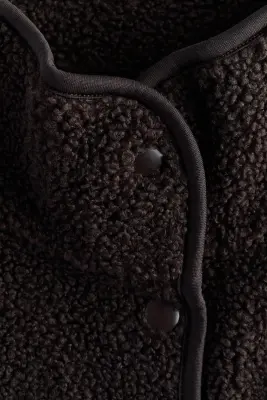 Veste sans manches en tissu Teddy bear - Marron foncé — photo 3