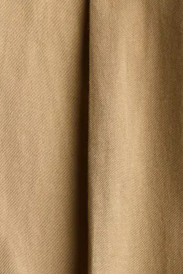 Pantalon en coton avec ceinture repliée - Beige — photo 4