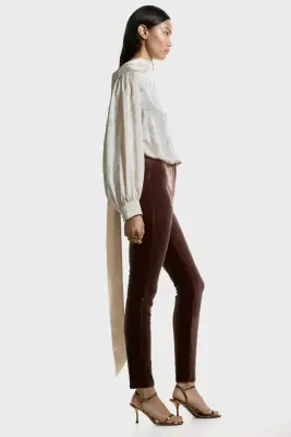 Pantalon en velours - Marron foncé — photo 2