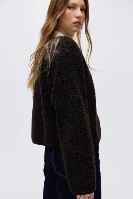 Veste en tissu Teddy bear - Marron foncé — photo 2
