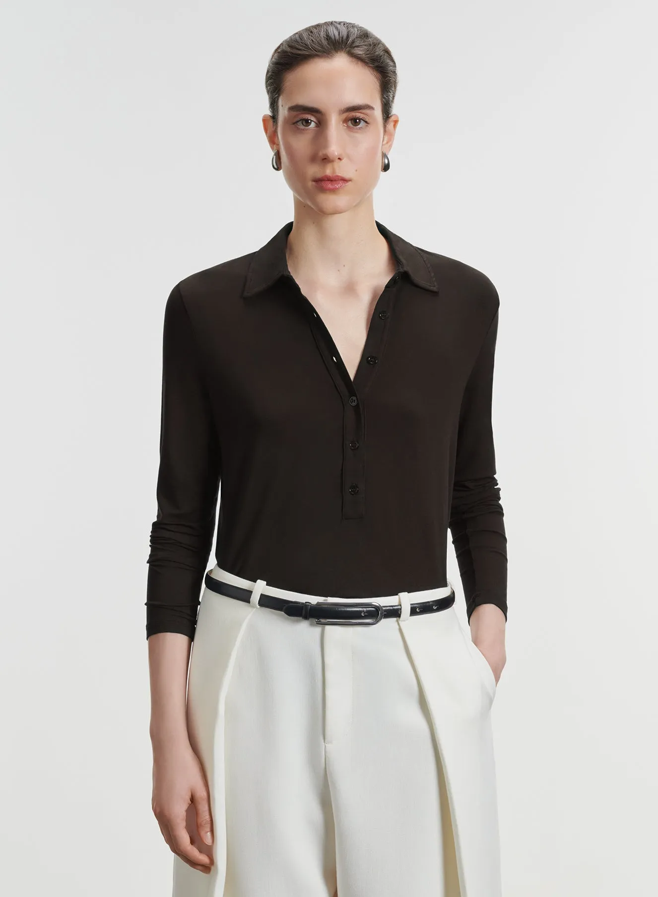 Polo en viscose et élasthanne