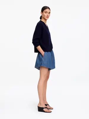 Short en jean sans fermeture - Bleu — photo 2