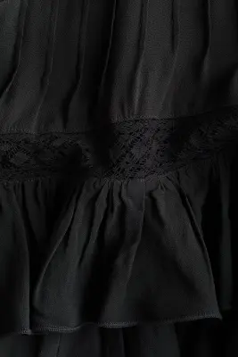 Blouse en viscose avec dentelle - Gris charbon — photo 3