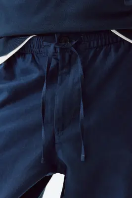 Pantalon Regular Fit en lin mélangé - Bleu foncé — photo 2