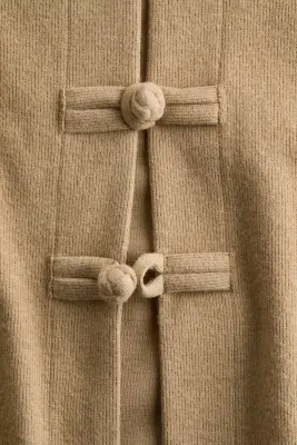 Gilet à boutons noués - Beige — photo 3