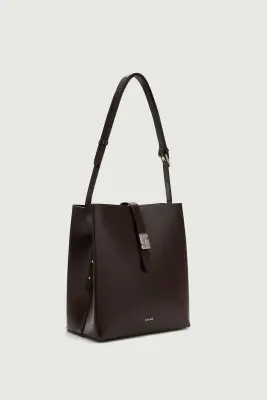 SAC BELLO MARRON CHAUD FERMOIR ARGENTÉ — photo 3