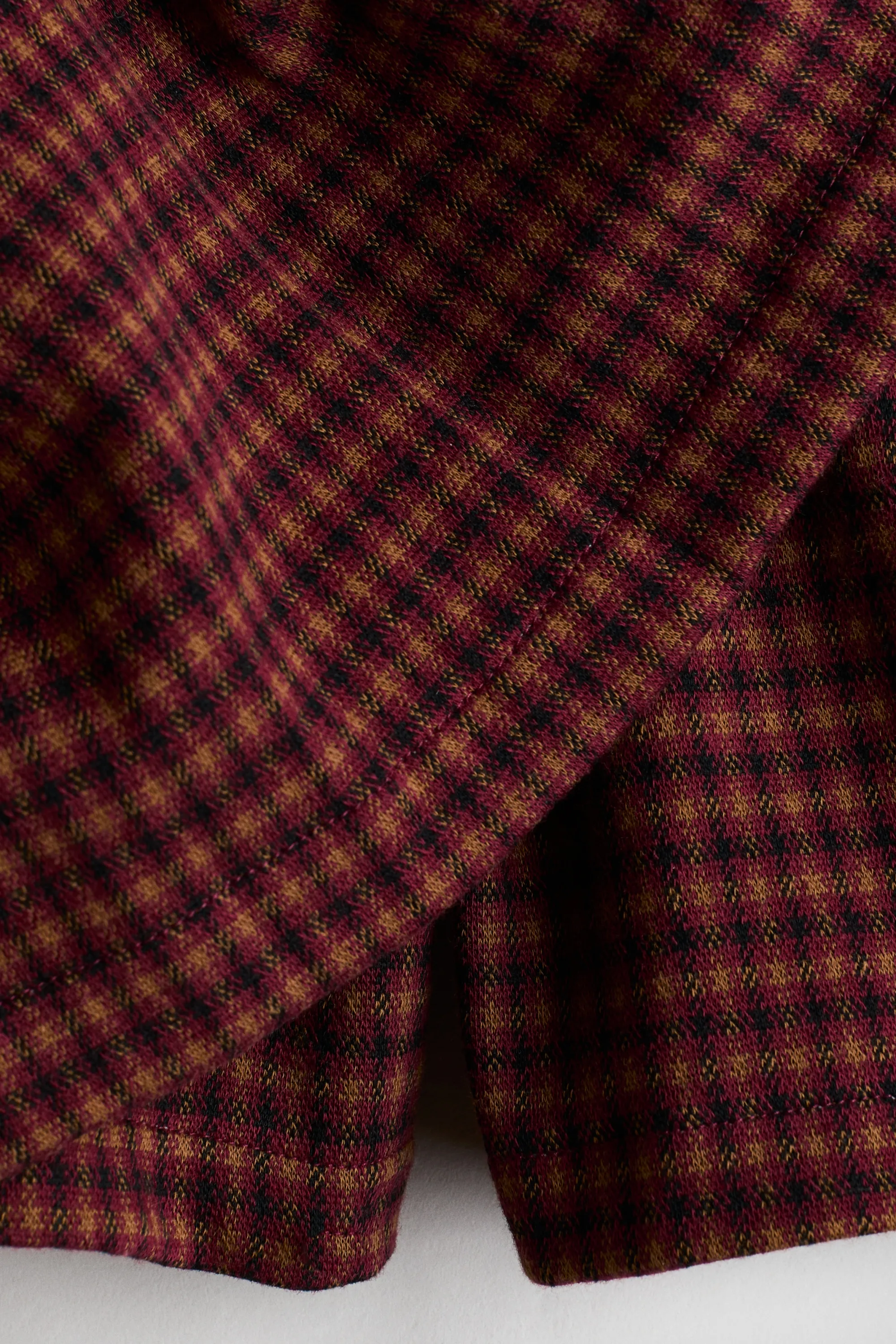 Jupe-short plissée - Rouge foncé/carreaux