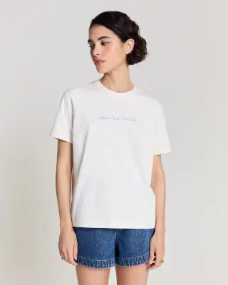 Tee Shirt Bree Balzac Pool Club écru et bleu — photo 5