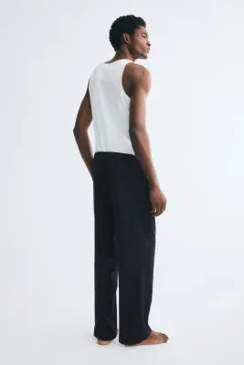 Pantalon Relaxed Fit en jersey - Bleu marine — photo 2