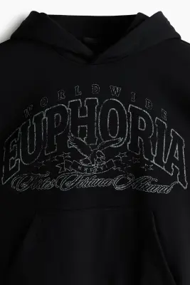 Hoodie Loose Fit - Noir/Euphoria — photo 4