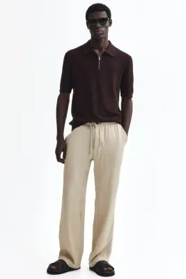 Polo texturé Slim Fit - Marron foncé — photo 2