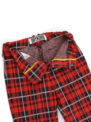 Pantalon fuseau slim fit imprimé écossais rouge et bleu marine Prix boutique 120€ Taille XXS — photo 5