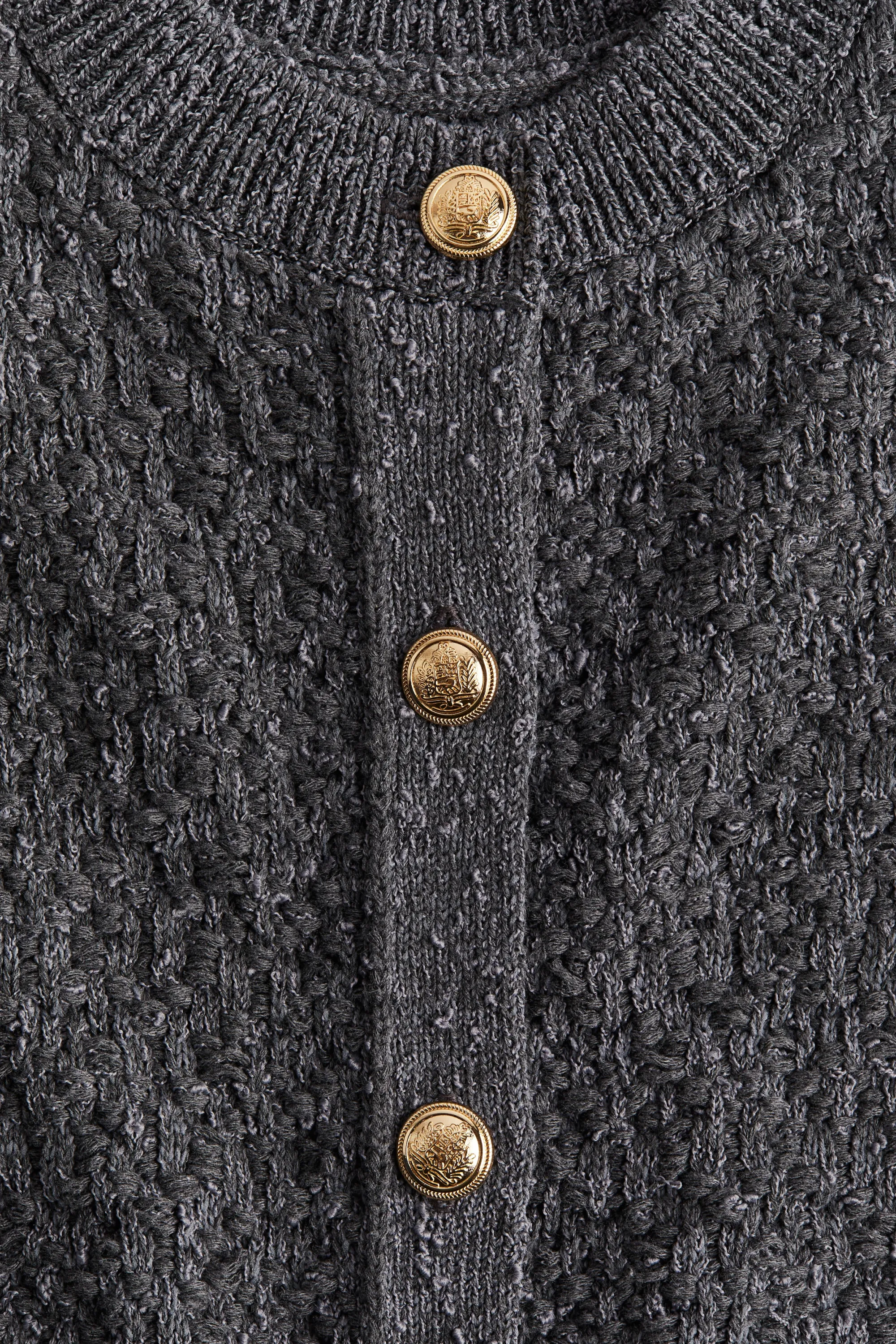 Gilet en maille texturée - Gris foncé