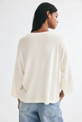 Pull loose - Crème — photo 2