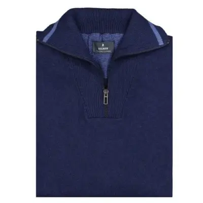 RAGMAN PULL COL ZIP COTON CASHMERE GRANDE LONGUEUR Marine — photo 1