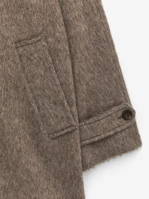 Manteau en mélange de laine et d'alpaga - Taupe foncé — photo 2
