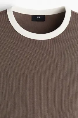 T-shirt boxy Relaxed Fit en coton - Marron — photo 4