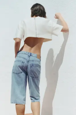 Short Bermuda en denim - Bleu denim clair — photo 3