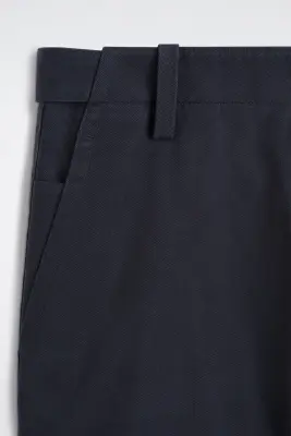 PANTALON DROIT DÉCONTRACTÉ EN SERGÉ DE COTON - BLEU MARINE — photo 4