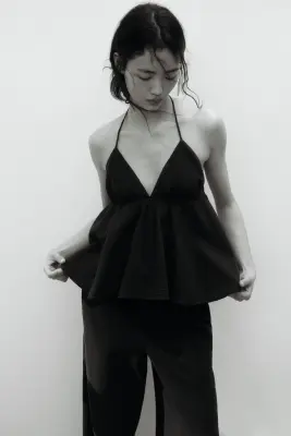 Top dos nu en coton - Gris foncé — photo 2