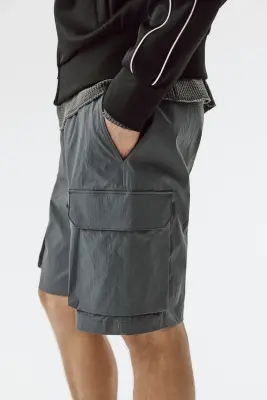 Short cargo Regular Fit - Gris foncé — photo 4